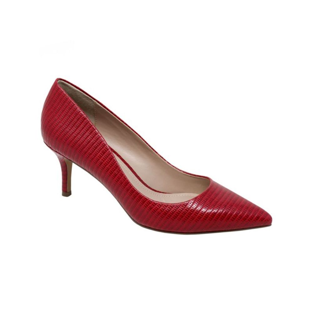 CHARLES BY CHARLES DAVID Womens Red Crocodile Print Admission Slip On Pumps 7 M